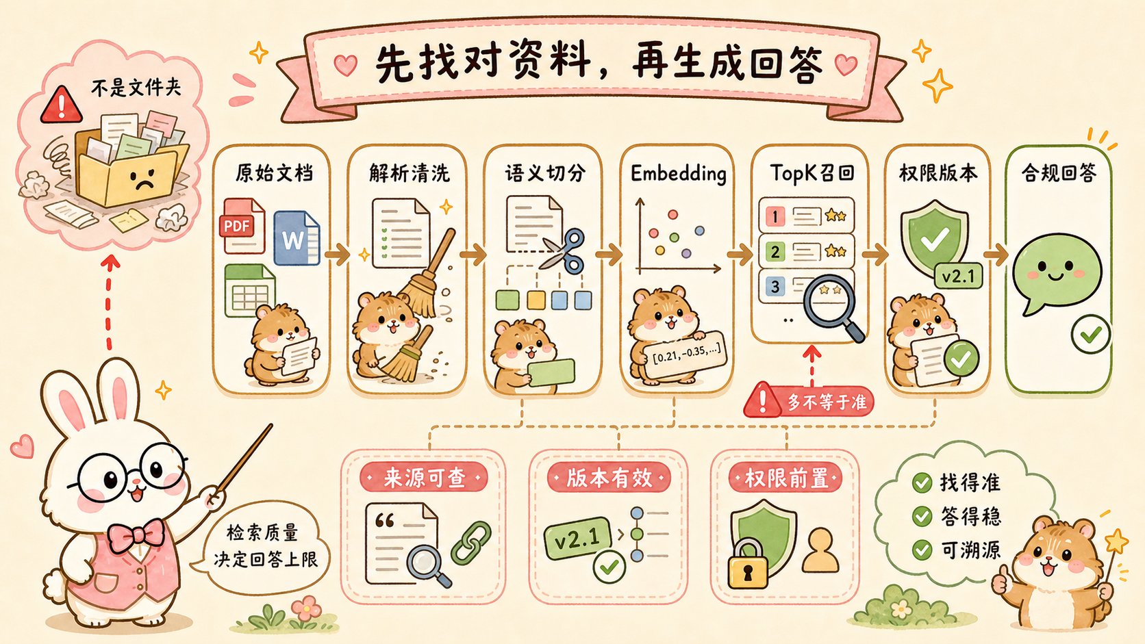 Embedding 检索知识库流程图
